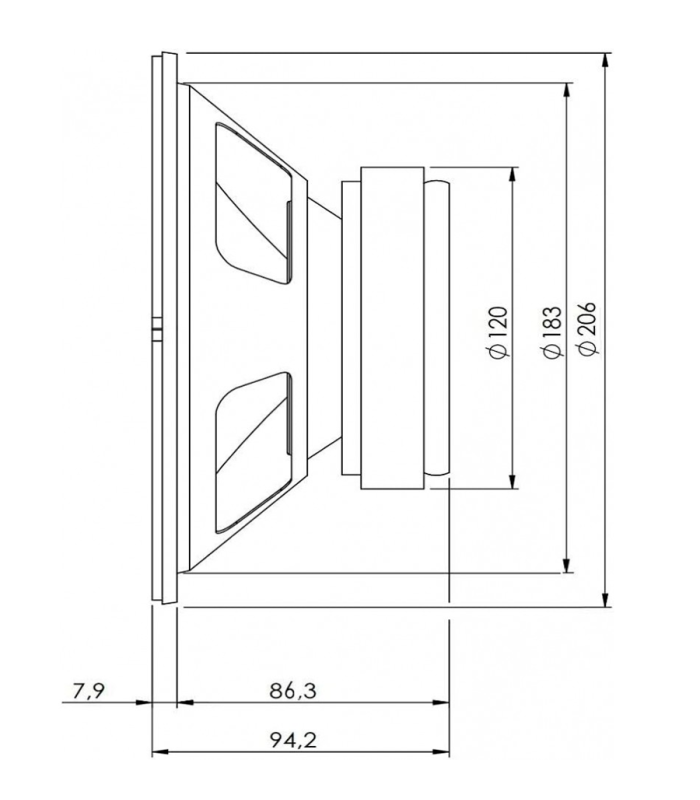 SVG-8/8 WOOFER PROFESIONAL 8" 8 ohm 150W