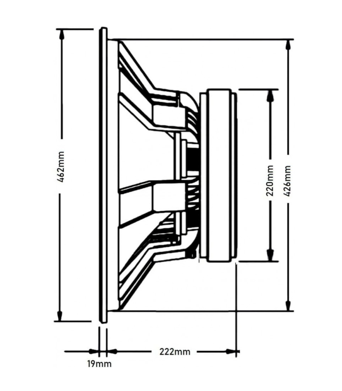 SVG18SUB1500/8 SUBWOOFER 18" ALTAVOZ PROFESIONAL 8 Ohm 1500 AES 3000W PEAK