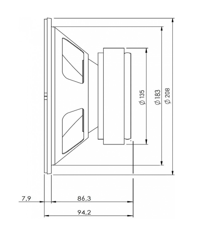 SVG-8SUB/4 SUBWOOFER 8"