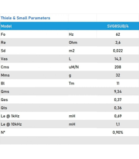 SVG-8SUB/4 SUBWOOFER 8"