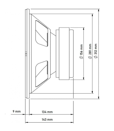 SVG12SUB/8 SUBWOOFER 12" 8 Ohm 400W AES