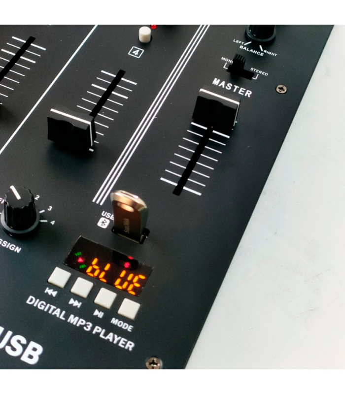 SV6DMIX MESA DE MEZCLAS DJ SEVEN 4 CANALES CON USB Y BLUETOOTH