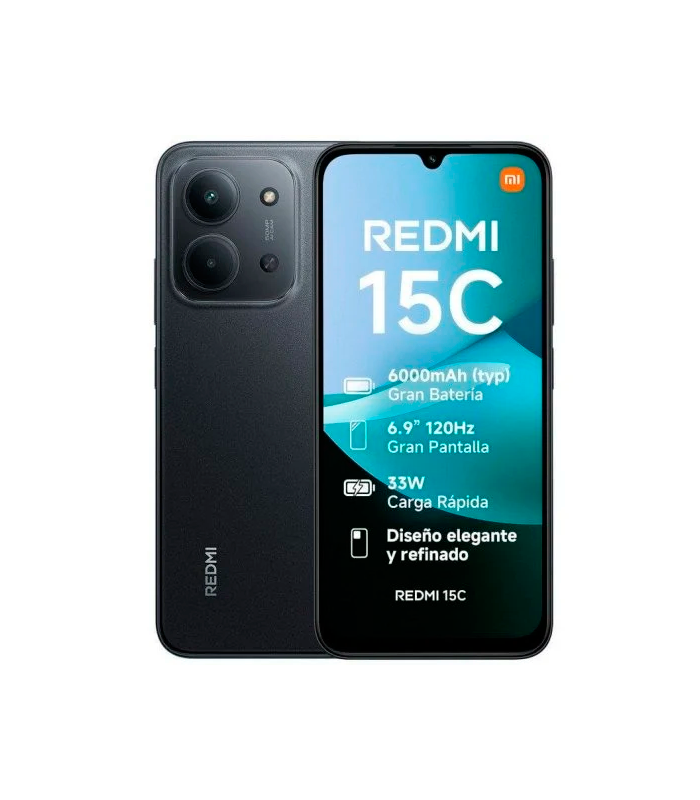 Xiaomi Redmi 15C 4GB 256GB 6.9" 120Hz Batería 6000mAh Carga Rápida 33W (Negro Medianoche)