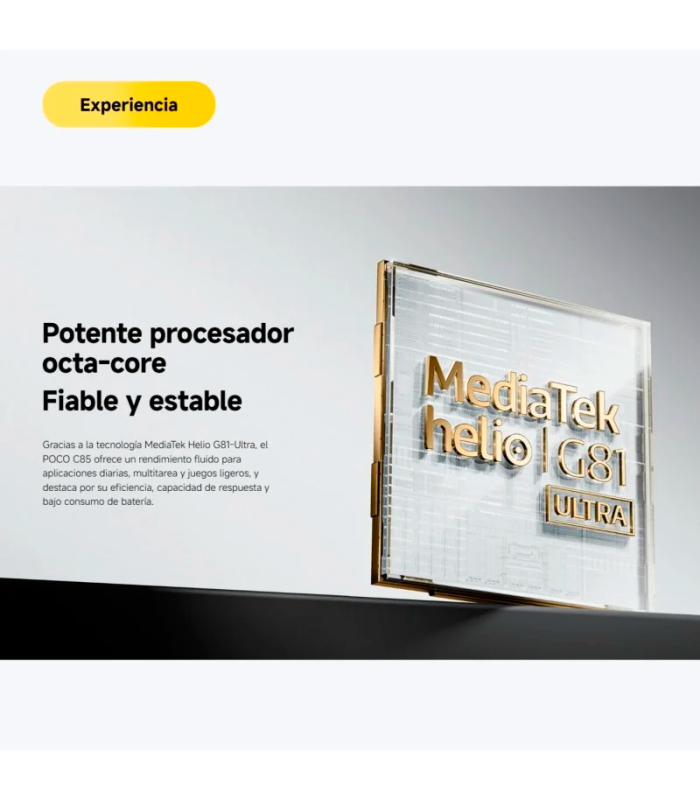 POCO C85 8GB 256GB 6.9" 120Hz Dual SIM 4G 6000mAh 33W 50MP IP64 Android 15 (Negro)