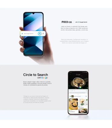 POCO C85 8GB 256GB 6.9" 120Hz Dual SIM 4G 6000mAh 33W 50MP IP64 Android 15 (Negro)