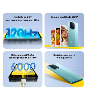 POCO C85 8GB 256GB 6.9" 120Hz Dual SIM 4G 6000mAh 33W 50MP IP64 Android 15 (Morado)