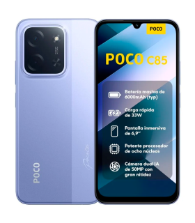 POCO C85 8GB 256GB 6.9" 120Hz Dual SIM 4G 6000mAh 33W 50MP IP64 Android 15 (Morado)