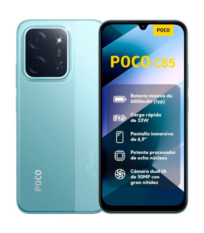 POCO C85 8GB 256GB 6.9" 120Hz Dual SIM 4G 6000mAh 33W 50MP IP64 Android 15 (Verde)