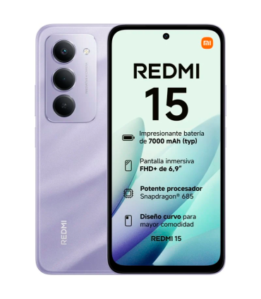 Xiaomi Redmi 15 4G 6GB 128GB 6.9" FHD+ 144Hz 7000mAh Dual SIM NFC (Púrpura Arenoso)