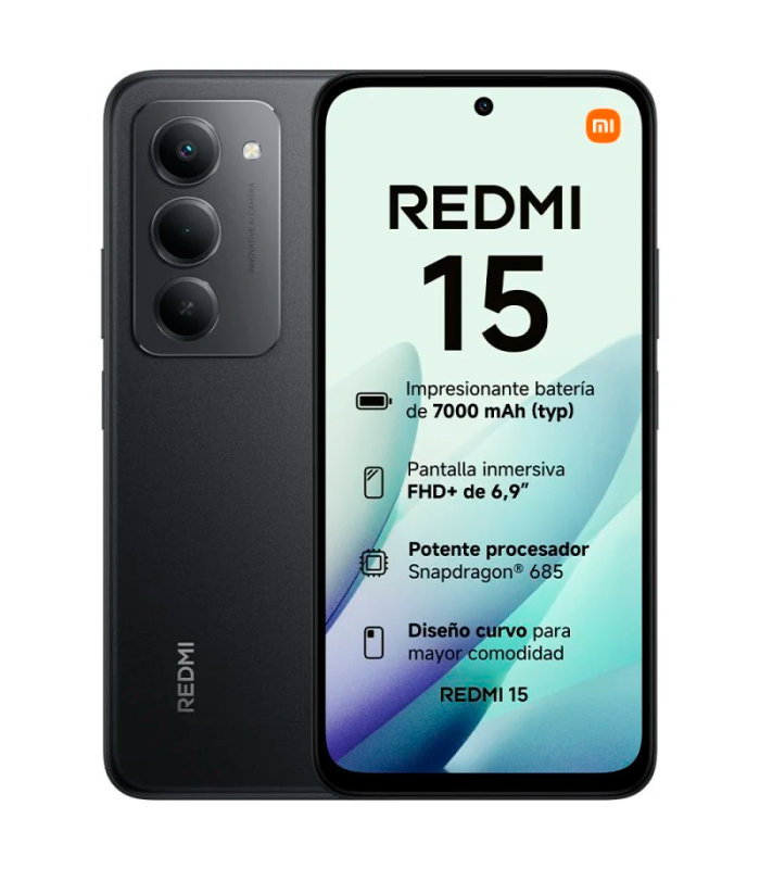 Xiaomi Redmi 15 4G 8GB 256GB 6.9" FHD+ 144Hz 7000mAh Dual SIM NFC (Negro Medianoche)