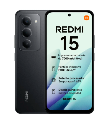 Xiaomi Redmi 15 4G 8GB 256GB 6.9" FHD+ 144Hz 7000mAh Dual SIM NFC (Negro Medianoche)