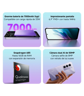 Xiaomi Redmi 15 4G 8GB 256GB 6.9" FHD+ 144Hz 7000mAh Dual SIM NFC (Gris titán)