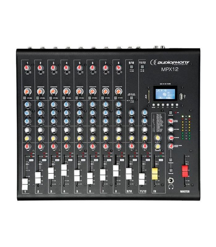 MPX-12 MESA DE MEZCLAS 12CH DSP USB SD BLUETOOTH AUDIOPHONY