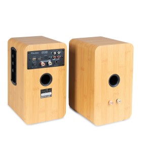 AUDIZIO BS10 ALTAVOCES ACTIVO + PASIVO DE ESTANTERÍA 40W Rms BT 4" (Bamboo)