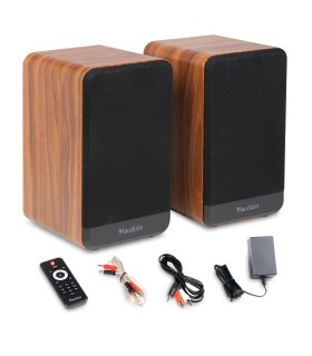 AUDIZIO BS10 ALTAVOCES ACTIVO + PASIVO DE ESTANTERÍA 40W Rms BT 4" (Madera)