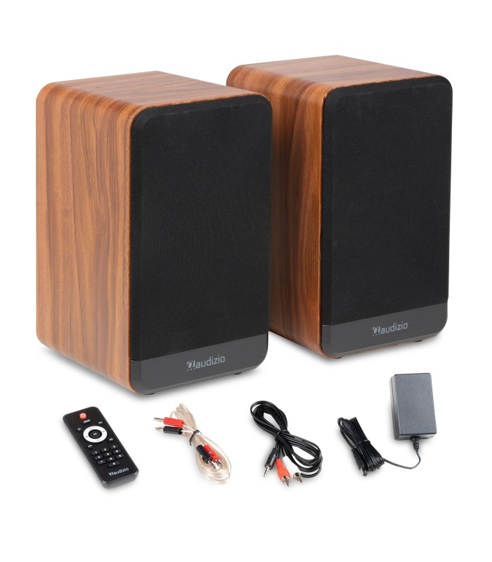 AUDIZIO BS10 ALTAVOCES ACTIVO + PASIVO DE ESTANTERÍA 40W Rms BT 4" (Madera)