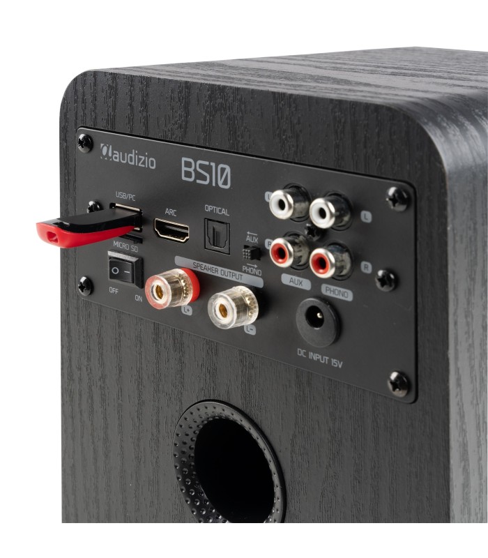 AUDIZIO BS10 ALTAVOCES ACTIVO + PASIVO DE ESTANTERÍA 40W Rms BT 4" (Negro)