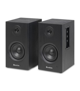 AUDIZIO BS15 ALTAVOCES ACTIVO + PASIVO DE ESTANTERÍA 30W Rms BT 4" (Negro)