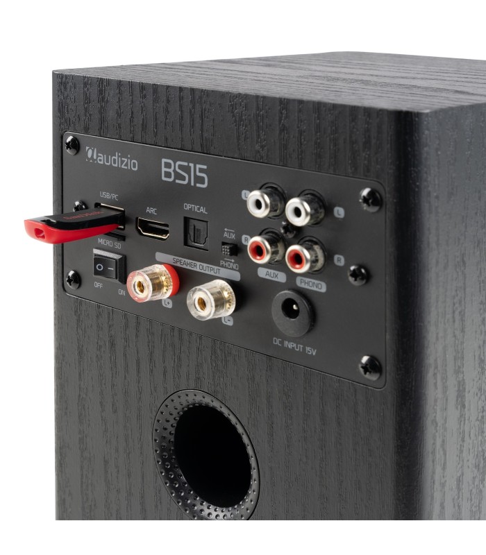 AUDIZIO BS15 ALTAVOCES ACTIVO + PASIVO DE ESTANTERÍA 30W Rms BT 4" (Negro)