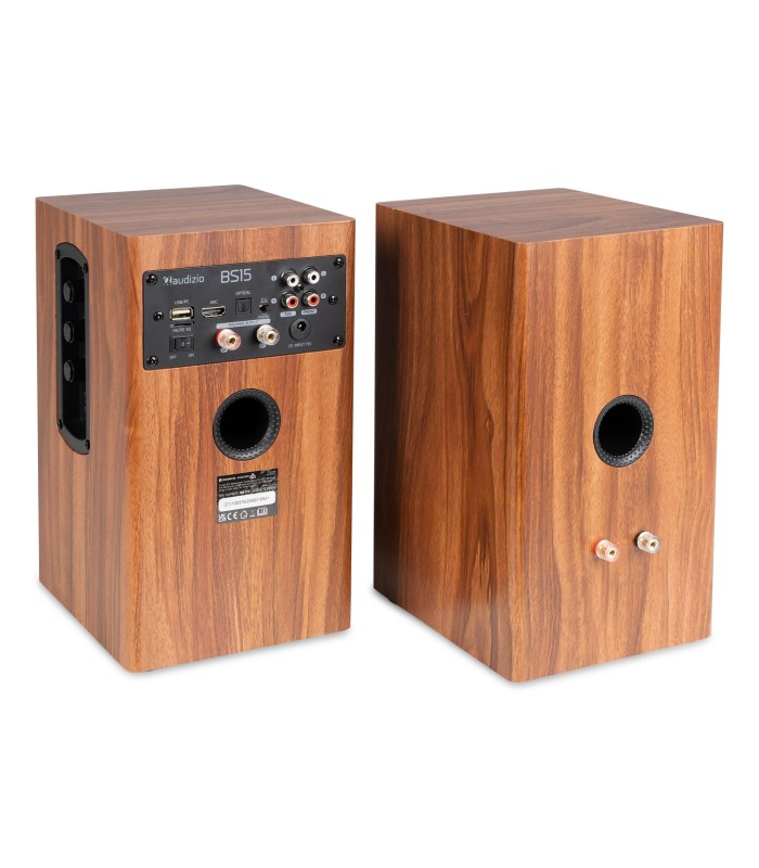 AUDIZIO BS15 ALTAVOCES ACTIVO + PASIVO DE ESTANTERÍA 30W Rms BT 4" (Madera)
