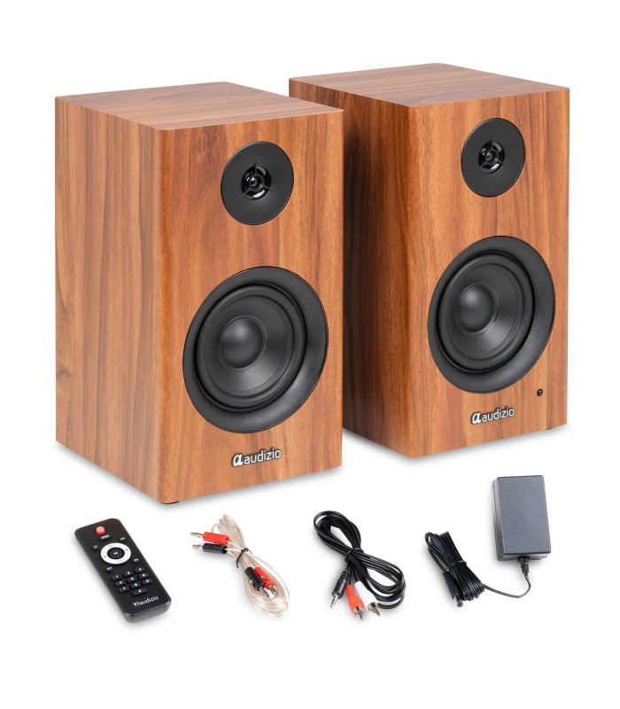 AUDIZIO BS15 ALTAVOCES ACTIVO + PASIVO DE ESTANTERÍA 30W Rms BT 4" (Madera)