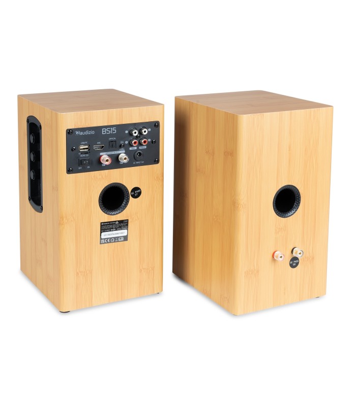 AUDIZIO BS15 ALTAVOCES ACTIVO + PASIVO DE ESTANTERÍA 30W Rms BT 4" (Bamboo)