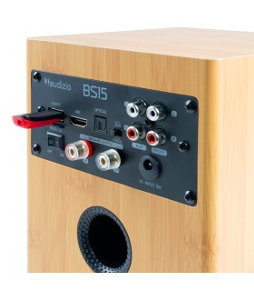 AUDIZIO BS15 ALTAVOCES ACTIVO + PASIVO DE ESTANTERÍA 30W Rms BT 4" (Bamboo)