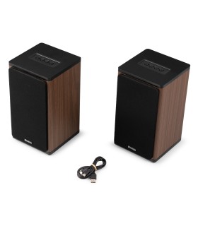 AUDIZIO BS20 ALTAVOCES ACTIVOS DE ESTANTERÍA CON BATERÍA 50W Rms BT 4" (Madera)