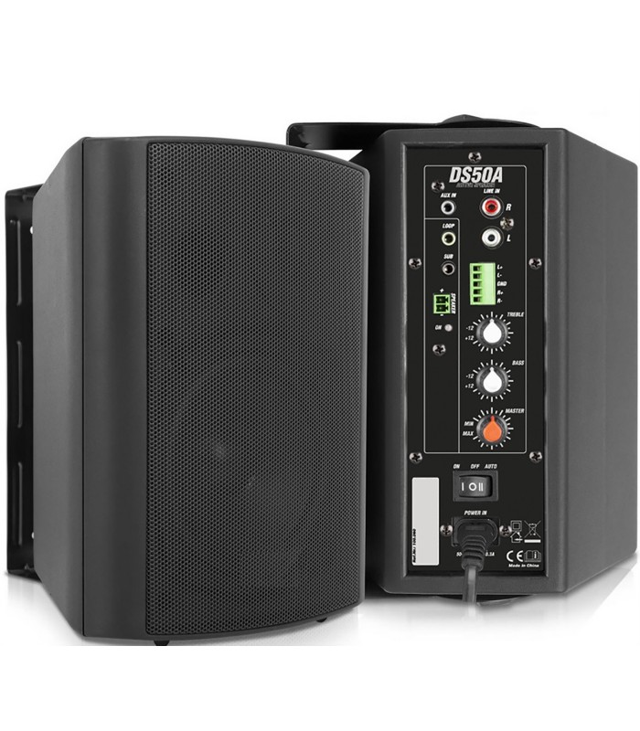 POWER DYNAMICS DS50AB ALTAVOCES ACTIVO + PASIVO SATÉLITES 50W Rms BT 5.25" (Negro)