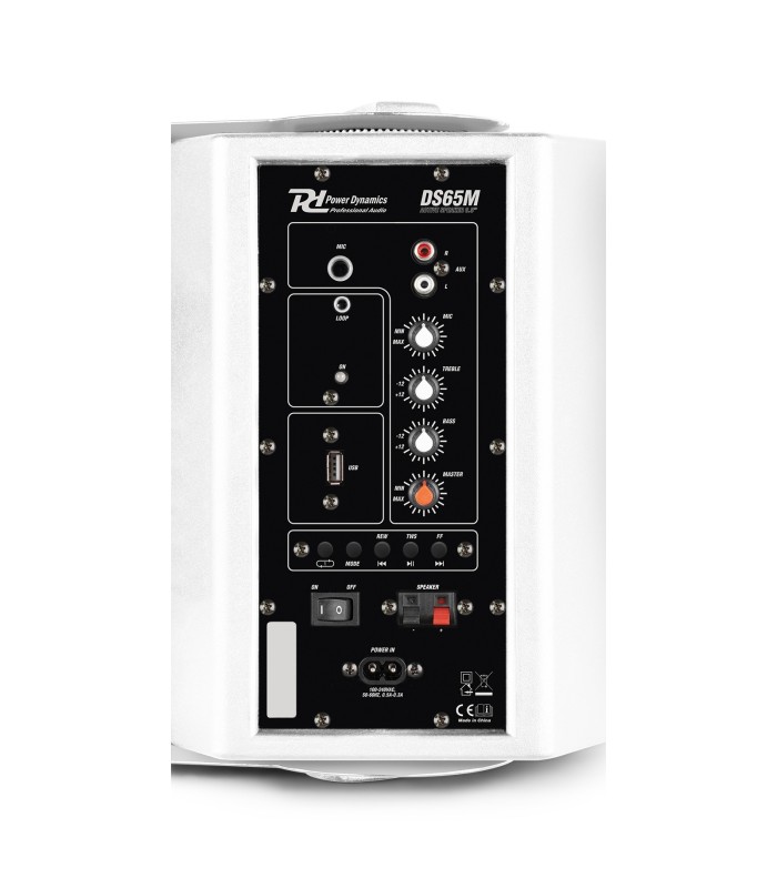 POWER DYNAMICS DS65MW ALTAVOCES ACTIVO + PASIVO SATÉLITES 60W Rms BT 6.5" (Blanco)