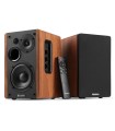 AUDIZIO KS01 ALTAVOCES ACTIVO + PASIVO DE ESTANTERÍA 40W Rms BT 4" (Madera y Negro)