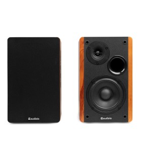 AUDIZIO KS01 ALTAVOCES ACTIVO + PASIVO DE ESTANTERÍA 40W Rms BT 4" (Madera y Negro)