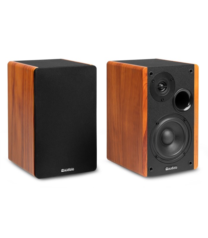 AUDIZIO KS01 ALTAVOCES ACTIVO + PASIVO DE ESTANTERÍA 40W Rms BT 4" (Madera y Negro)