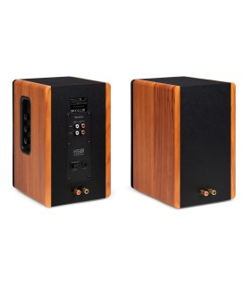 AUDIZIO KS01 ALTAVOCES ACTIVO + PASIVO DE ESTANTERÍA 40W Rms BT 4" (Madera y Negro)