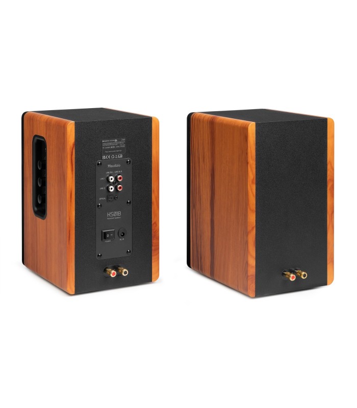 AUDIZIO KS01B ALTAVOCES ACTIVO + PASIVO DE ESTANTERÍA 60W Rms BT 4" (Madera)