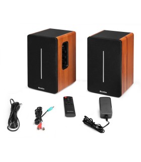 AUDIZIO KS01B ALTAVOCES ACTIVO + PASIVO DE ESTANTERÍA 60W Rms BT 4" (Madera)