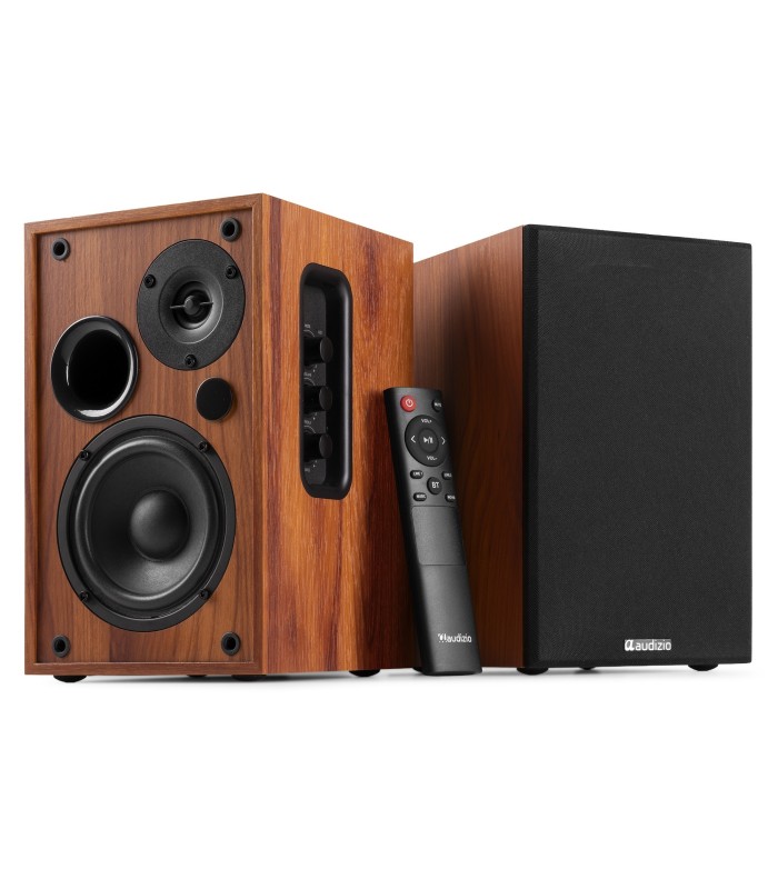 AUDIZIO KS02 ALTAVOCES ACTIVO + PASIVO DE ESTANTERÍA 40W Rms BT 4" (Madera)