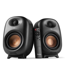 AUDIZIO RS80 ALTAVOCES ACTIVO + PASIVO DE ESTANTERÍA 80W Rms BT 4" (Negro)