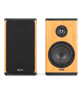 AUDIZIO BS20 ALTAVOCES ACTIVOS DE ESTANTERÍA CON BATERÍA 50W Rms BT 4" (Bambú)