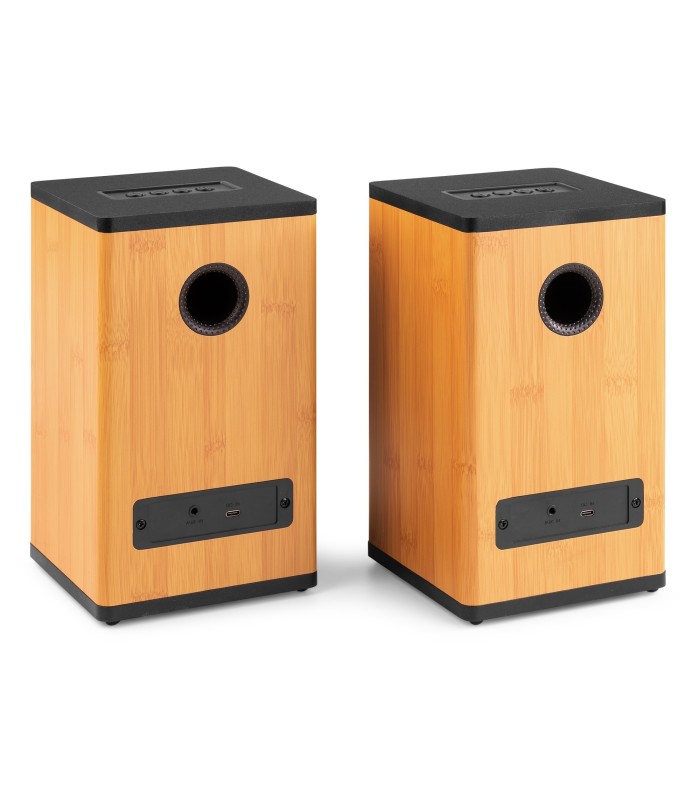 AUDIZIO BS20 ALTAVOCES ACTIVOS DE ESTANTERÍA CON BATERÍA 50W Rms BT 4" (Bambú)