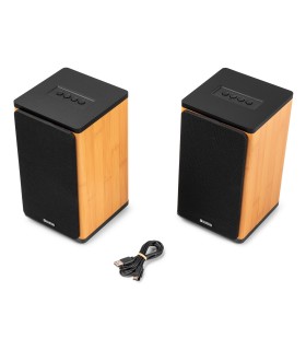 AUDIZIO BS20 ALTAVOCES ACTIVOS DE ESTANTERÍA CON BATERÍA 50W Rms BT 4" (Bambú)
