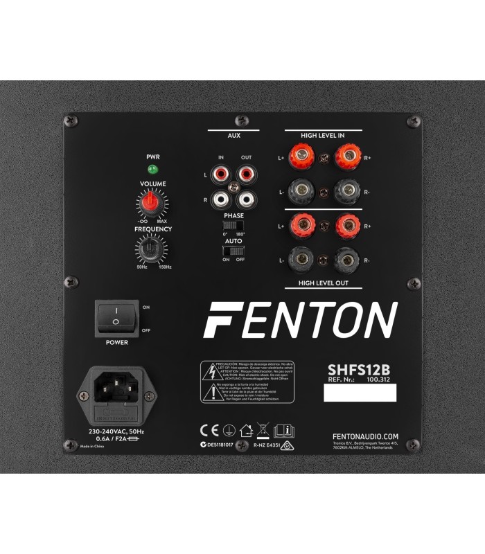FENTON SHFS12B SUBWOOFER ACTIVO 12" 200W Rms (Negro)
