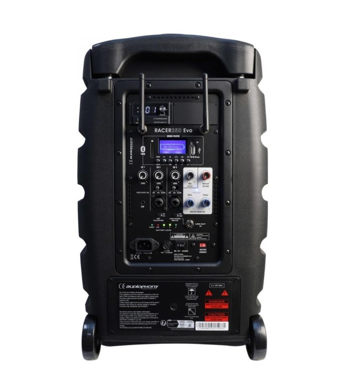AUDIOPHONY RACER250 Evo ALTAVOZ PORTÁTIL 12" CON BATERÍA 250W RMS BLUETOOTH TWS