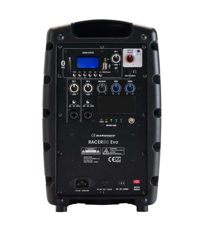 AUDIOPHONY RACER 80 Evo ALTAVOZ PORTÁTIL 6" CON BATERÍA 180W RMS BLUETOOTH TWS