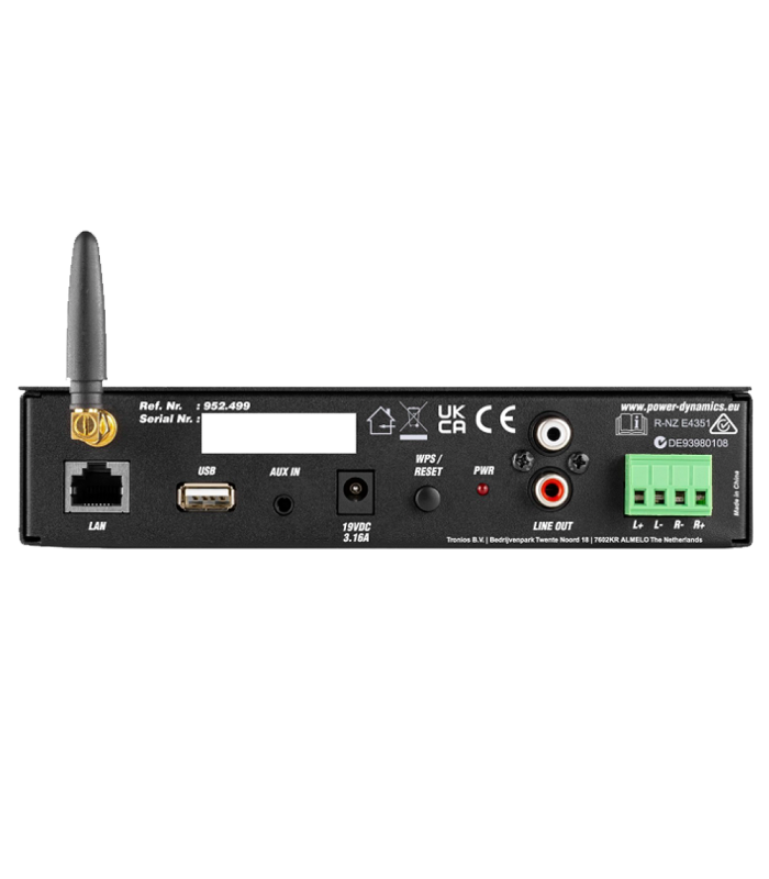 POWER DYNAMICS WT240A AMPLIFICADOR ESTÉREO WIFI 40W 2 CANALES