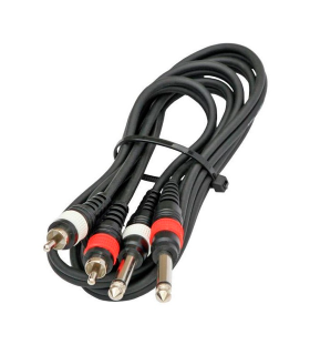 CABLE 2x RCA MACHO - 2x JACK 6.3mm MONO 3m JBSYSTEMS
