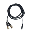 CABLE 1 MINI JACK 3.5mm ESTÉREO MACHO A 2 XLR MACHO 3m HILEC