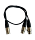 CABLE 1 XLR MACHO A 2 XLR HEMBRA 0.60m HILEC
