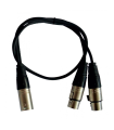 CABLE 1 XLR MACHO A 2 XLR HEMBRA 0.60m HILEC