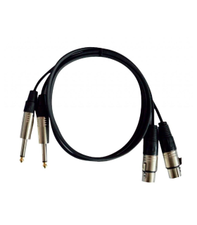 CABLE 2 JACK MONO 6.3 A 2 XLR HEMBRA 1.50m HILEC